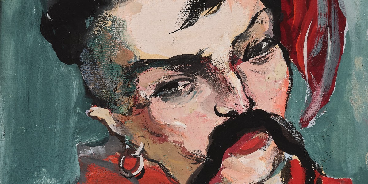 Portrait de Cossack Mamay en rouge